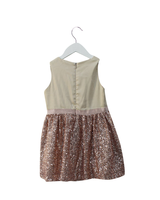 A Ivory Sleeveless Dresses from Motion Picture in size 4T for girl. (Back View)