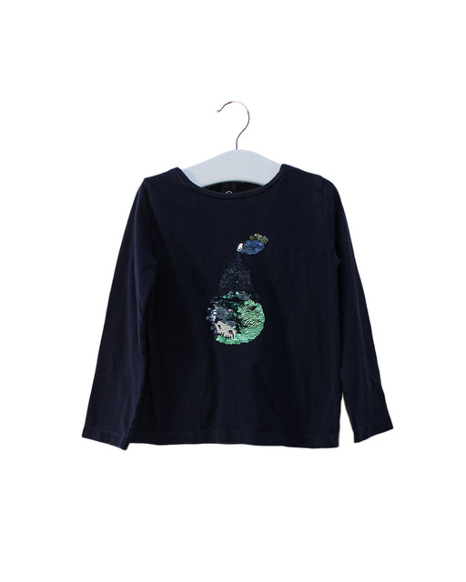 A Navy Long Sleeve Tops from Jacadi in size 3T for girl. (Front View)