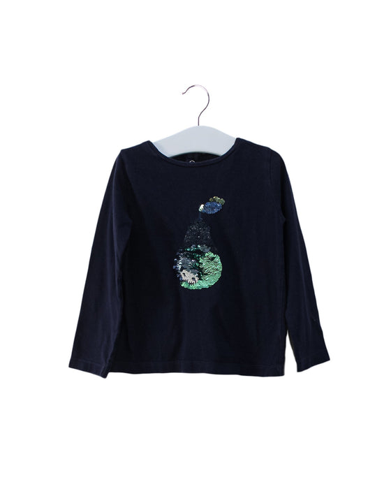 A Navy Long Sleeve Tops from Jacadi in size 3T for girl. (Front View)