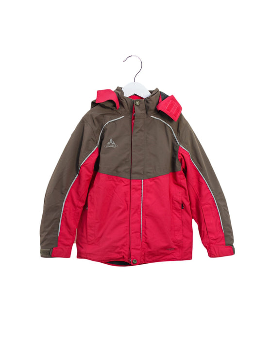 A Pink Ski Jackets from Vaude in size 7Y for girl. (Front View)
