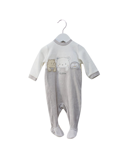 A Grey Onesies from Chicco in size 0-3M for girl. (Front View)