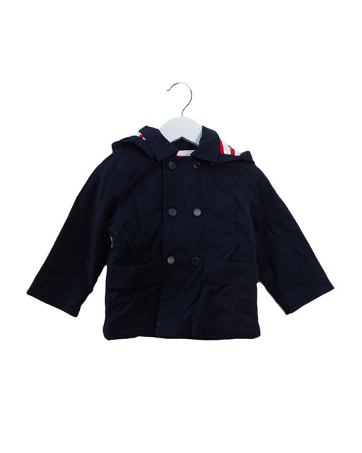 A Navy Coats from Jacadi in size 18-24M for girl. (Front View)