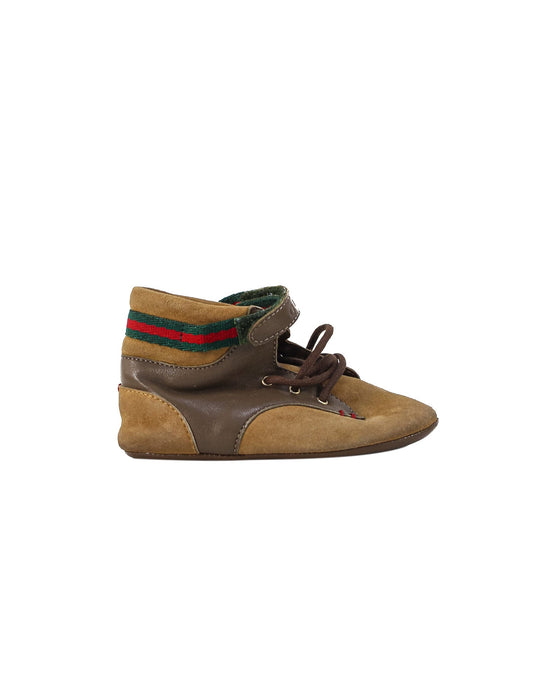 A Brown Booties from Gucci in size 12-18M for neutral. (Back View)