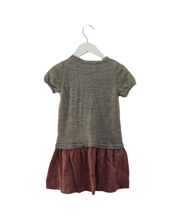 A Brown Short Sleeve Dresses from Bonpoint in size 4T for girl. (Back View)