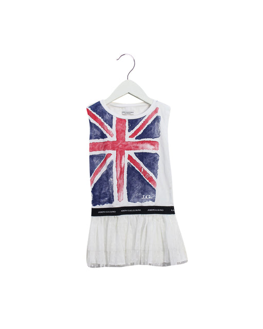 A White Sleeveless Dresses from John Galliano in size 4T for girl. (Front View)