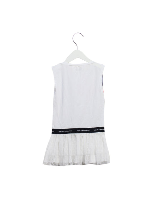 A White Sleeveless Dresses from John Galliano in size 4T for girl. (Back View)