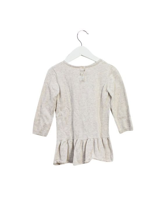A Beige Long Sleeve Dresses from Seed in size 12-18M for girl. (Back View)