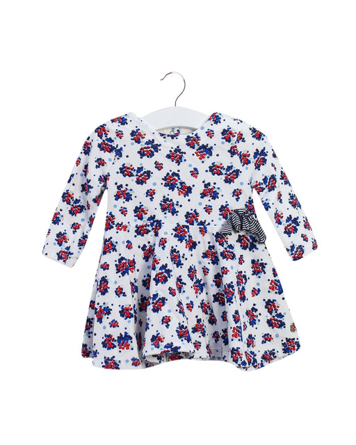 A Navy Long Sleeve Dresses from Petit Bateau in size 3-6M for girl. (Front View)
