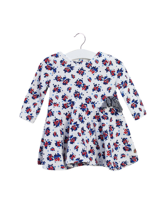 A Navy Long Sleeve Dresses from Petit Bateau in size 3-6M for girl. (Front View)