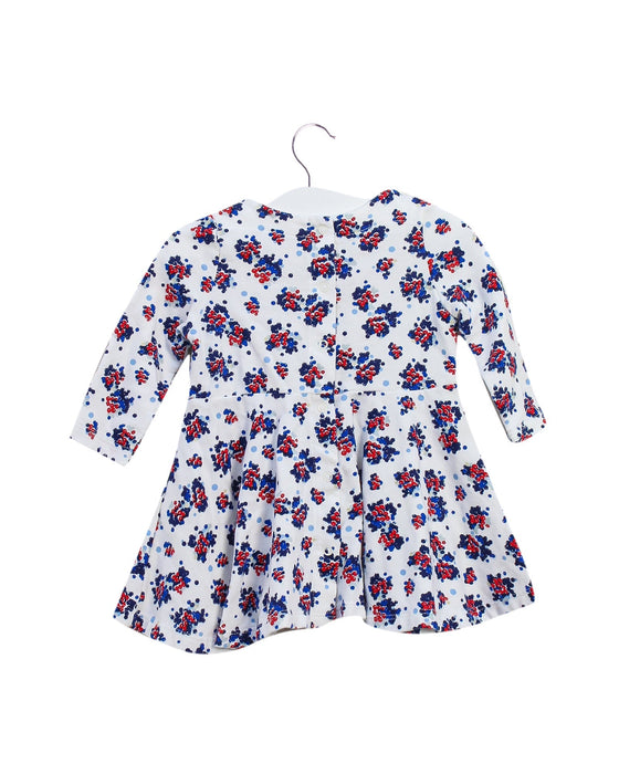 A Navy Long Sleeve Dresses from Petit Bateau in size 3-6M for girl. (Back View)