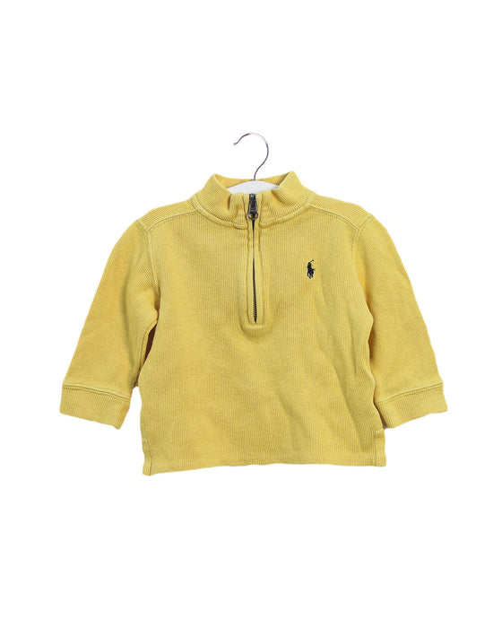 A Yellow Zippered Sweatshirts from Polo Ralph Lauren in size 6-12M for boy. (Front View)