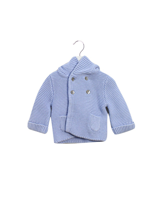 A Blue Coats from Jacadi in size 3-6M for boy. (Front View)