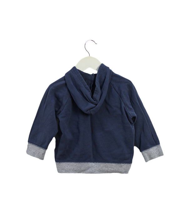 A Navy Zippered Sweatshirts from Petit Bateau in size 12-18M for girl. (Back View)