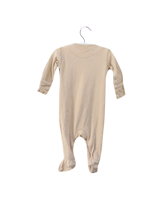 A Taupe Long Sleeve Jumpsuits from Quincy Mae in size 3-6M for girl. (Back View)