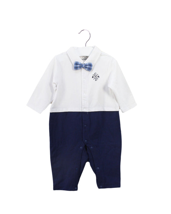 A Navy Long Sleeve Jumpsuits from Chickeeduck in size 6-12M for boy. (Front View)