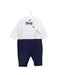 A Navy Long Sleeve Jumpsuits from Chickeeduck in size 6-12M for boy. (Front View)