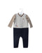 A Grey Long Sleeve Jumpsuits from Miki House in size 12-18M for boy. (Front View)