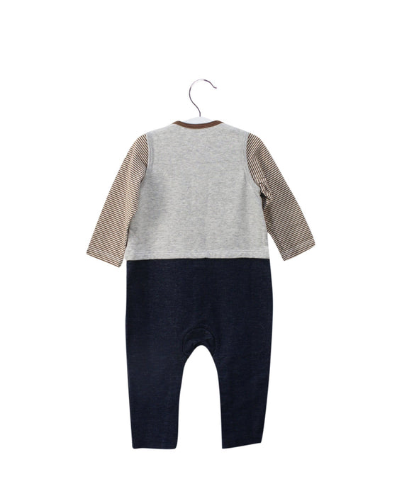 A Grey Long Sleeve Jumpsuits from Miki House in size 12-18M for boy. (Back View)