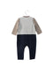 A Grey Long Sleeve Jumpsuits from Miki House in size 12-18M for boy. (Back View)