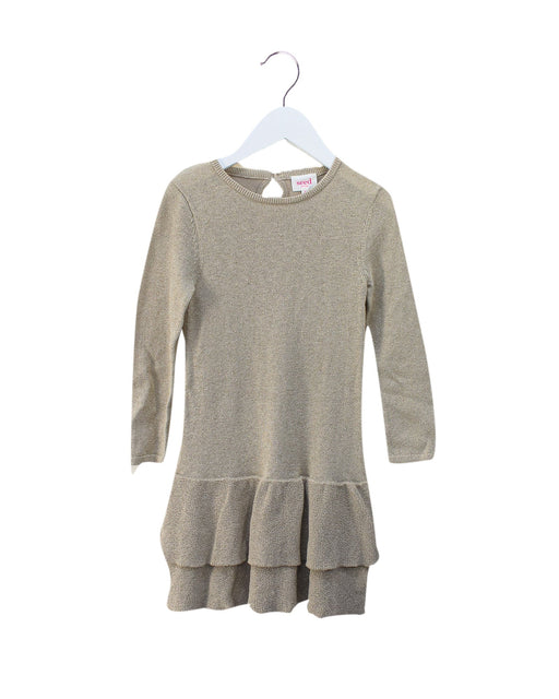 A Gold Long Sleeve Dresses from Seed in size 4T for girl. (Front View)