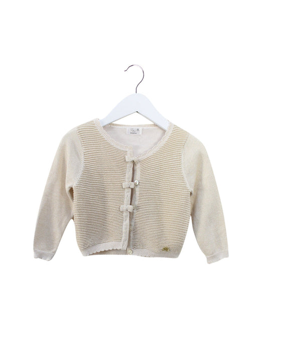 A Beige Cardigans from Kingkow in size 12-18M for girl. (Front View)