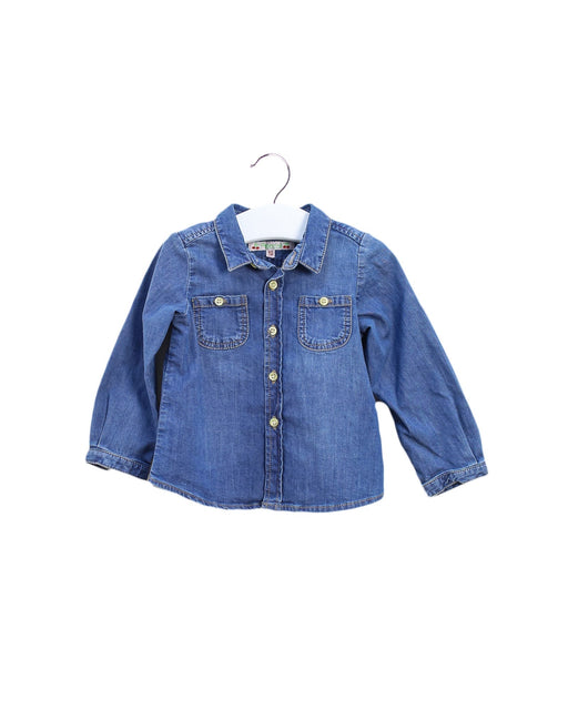 A Blue Shirts from Bonpoint in size 6-12M for girl. (Front View)
