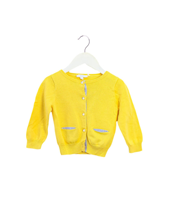 A Yellow Cardigans from Jacadi in size 12-18M for girl. (Front View)