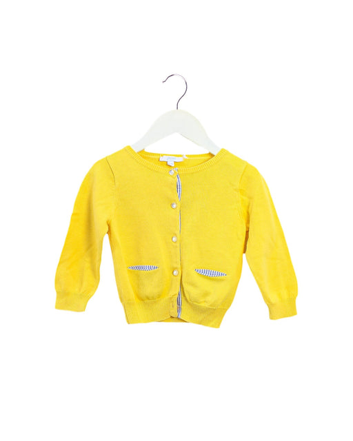 A Yellow Cardigans from Jacadi in size 12-18M for girl. (Front View)