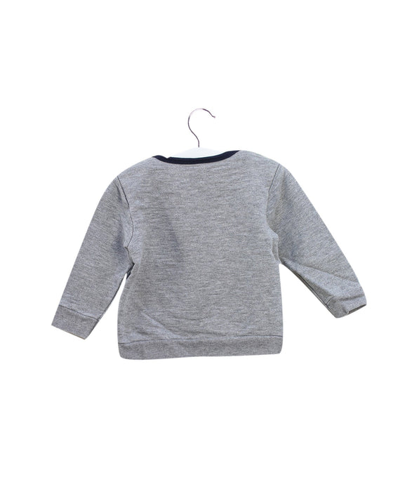 A Grey Crewneck Sweatshirts from Petit Bateau in size 6-12M for boy. (Back View)