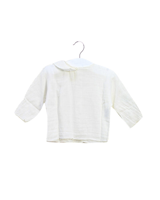 A Ivory Long Sleeve Tops from Message in the Bottle in size 0-3M for girl. (Front View)