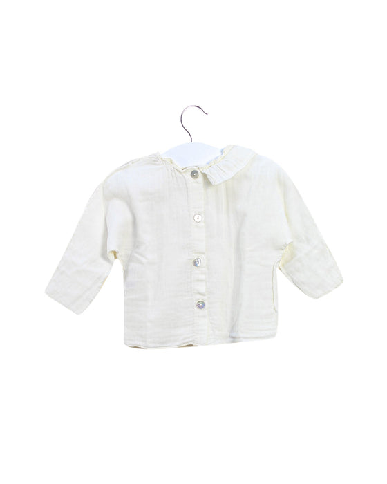 A Ivory Long Sleeve Tops from Message in the Bottle in size 0-3M for girl. (Back View)