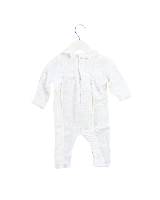 A White Long Sleeve Jumpsuits from Vertbaudet in size 3-6M for boy. (Back View)
