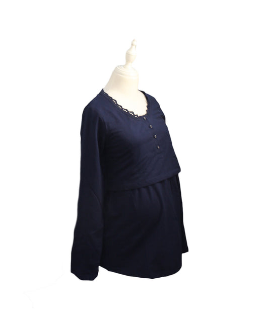A Navy Long Sleeve Tops from Jojo Maman Bébé in size S for maternity. (Front View)