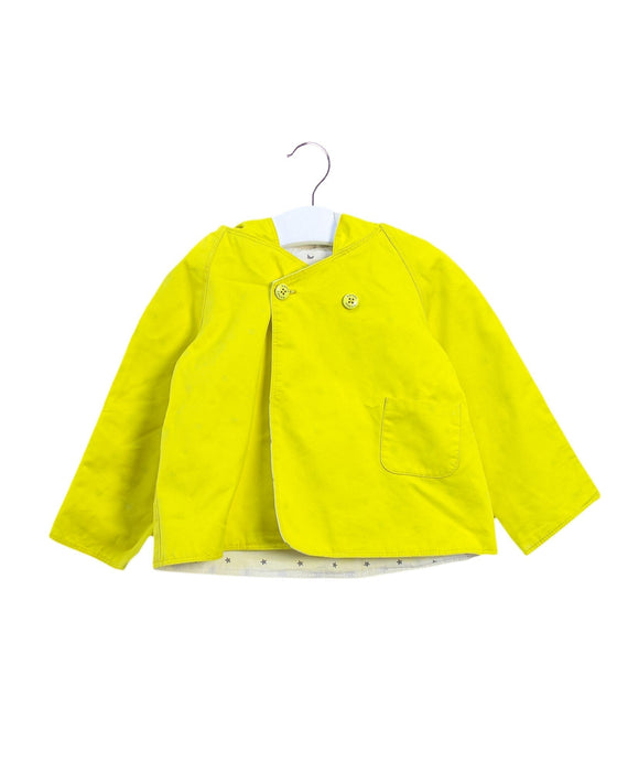 A Yellow Lightweight Jackets from Nanos in size 12-18M for girl. (Front View)