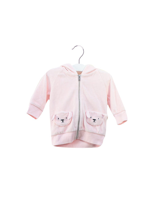 A Pink Zippered Sweatshirts from Seed in size 0-3M for girl. (Front View)