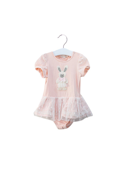 A Pink Short Sleeve Bodysuits from Nicholas & Bears in size 12-18M for girl. (Front View)