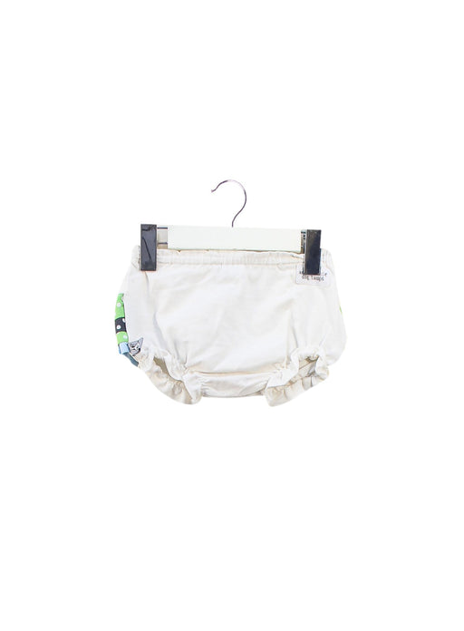 A White Bloomers from and the little dog laughed in size 6-12M for girl. (Front View)