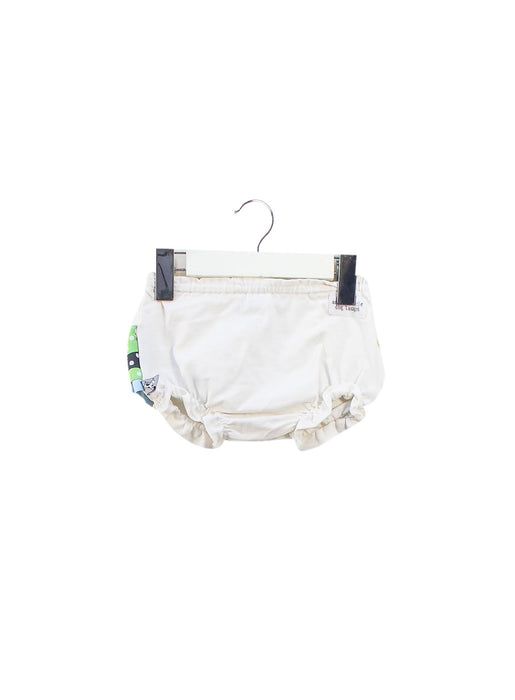 A White Bloomers from and the little dog laughed in size 6-12M for girl. (Front View)