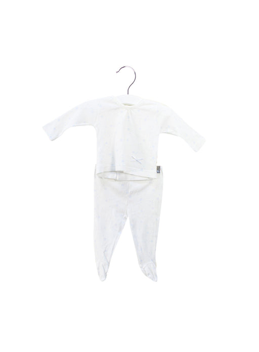 A White Pyjama Sets from Babidu in size 0-3M for girl. (Front View)