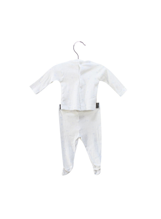 A White Pyjama Sets from Babidu in size 0-3M for girl. (Back View)