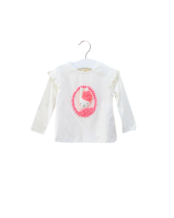 A White Long Sleeve Tops from Billieblush in size 6-12M for girl. (Front View)