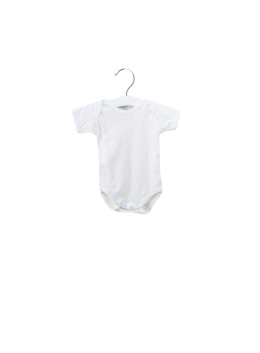 A White Short Sleeve Bodysuits from Babidu in size 0-3M for neutral. (Front View)