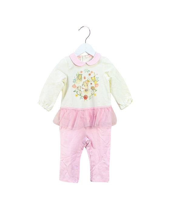 A Pink Long Sleeve Jumpsuits from Kingkow in size 6-12M for girl. (Front View)