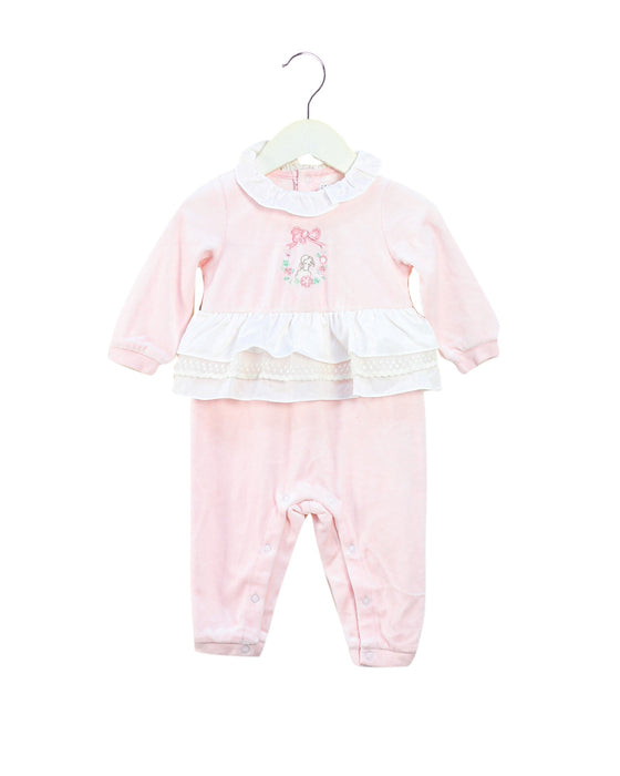 A Pink Long Sleeve Jumpsuits from Kingkow in size 3-6M for girl. (Front View)