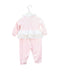 A Pink Long Sleeve Jumpsuits from Kingkow in size 3-6M for girl. (Back View)