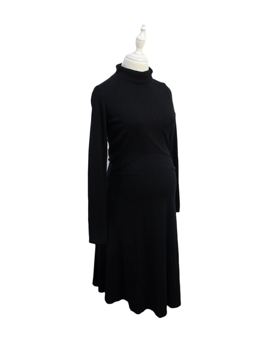 A Black Long Sleeve Dresses from Seraphine in size S for maternity. (Front View)
