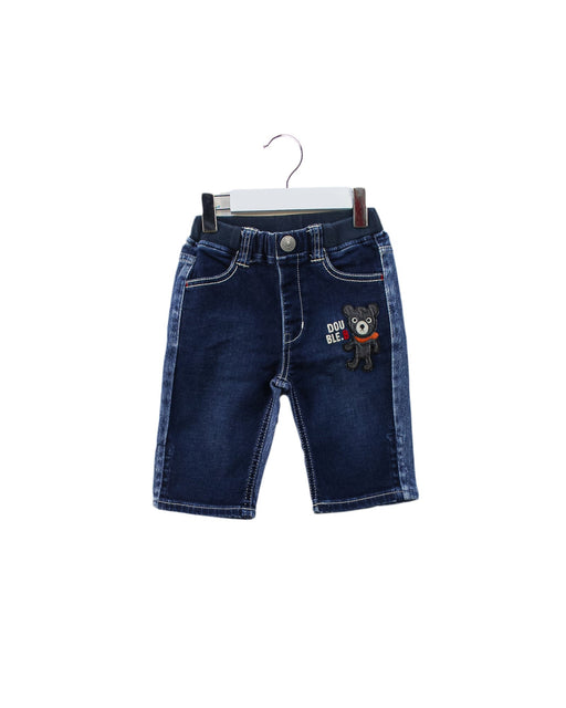 A Blue Shorts from Miki House in size 2T for girl. (Front View)