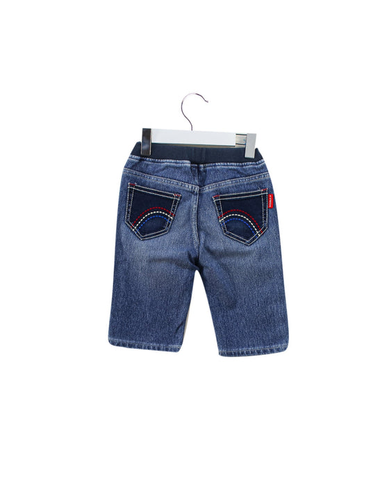 A Blue Shorts from Miki House in size 2T for girl. (Back View)