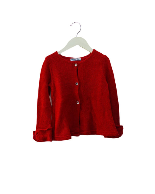 A Red Cardigans from Balloon Chic in size 4T for girl. (Front View)