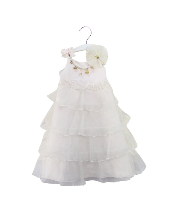 A Pink Sleeveless Dresses from Nicholas & Bears in size 6-12M for girl. (Front View)